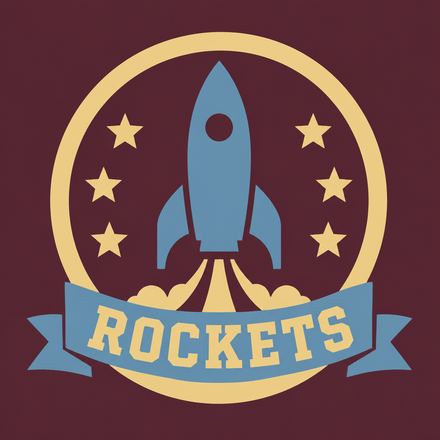 Rockets legacy crest, a Sporty / varsity design